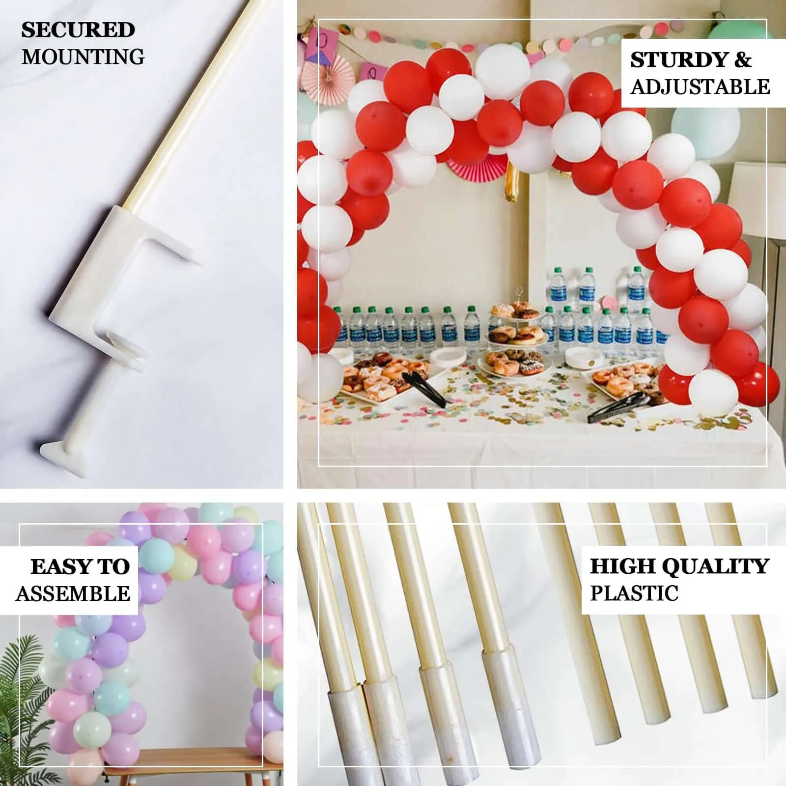 10 Pack Clear Balloon Centerpieces Holder, 16" Plastic Table Top Balloon Stand Sticks