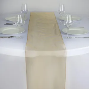 10 Pack Gold Sheer Organza Table Runners - 14"x108"