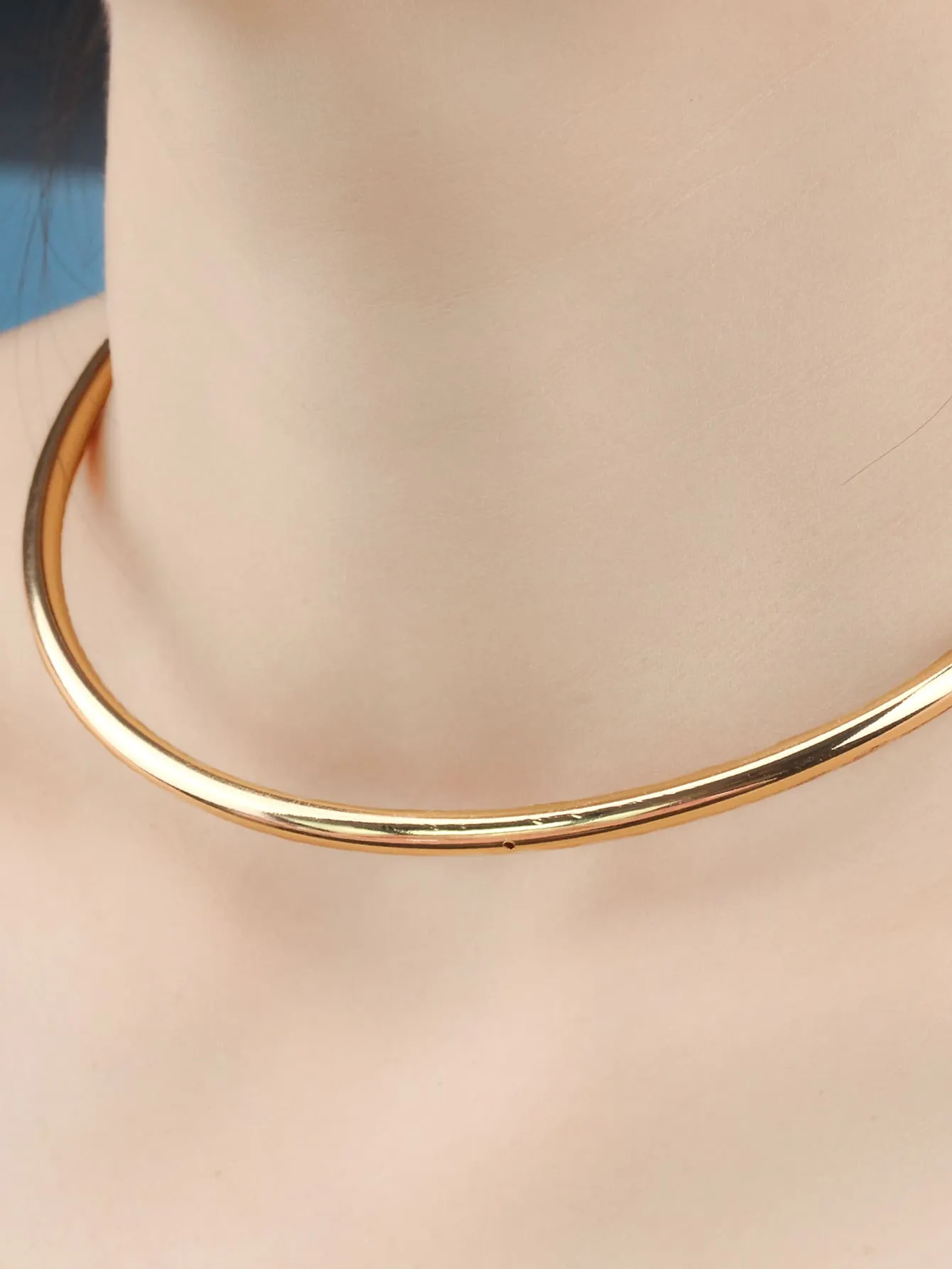 1pc Plain Minimalistic Design Choker Statement Necklace Modern Necklace Creative