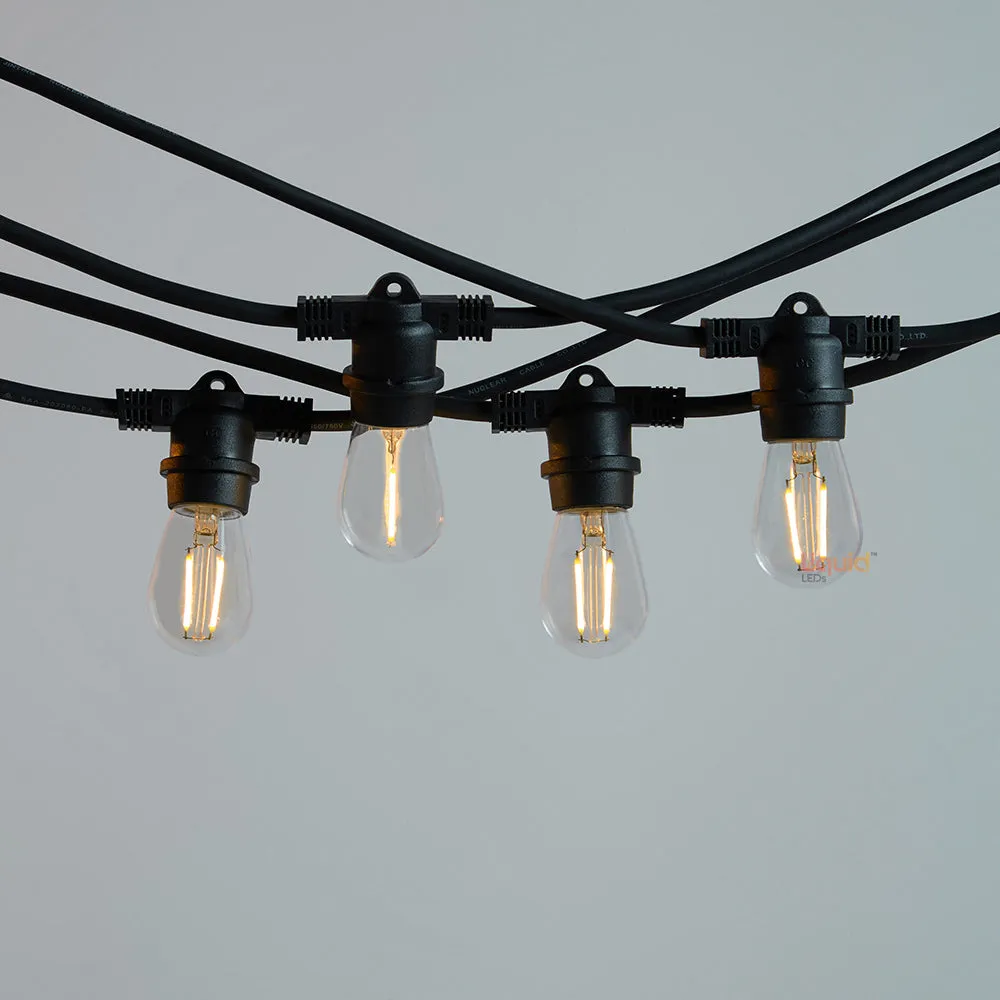 20m Black Outdoor Festoon String Lights