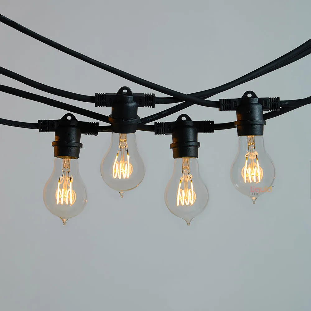 20m Black Outdoor Festoon String Lights