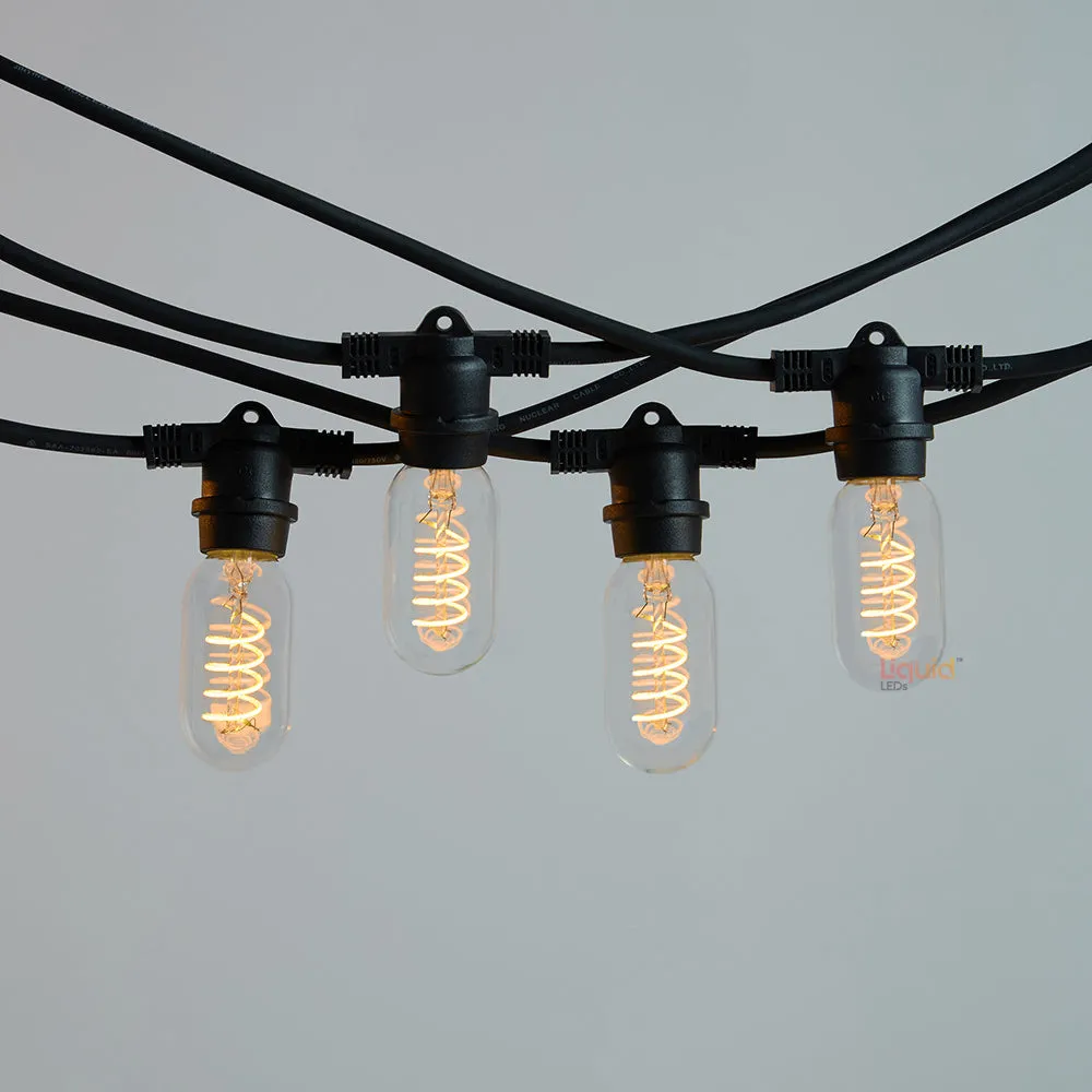 20m Black Outdoor Festoon String Lights