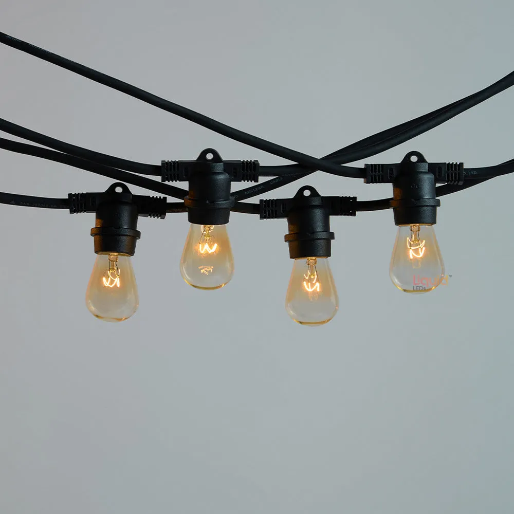 20m Black Outdoor Festoon String Lights