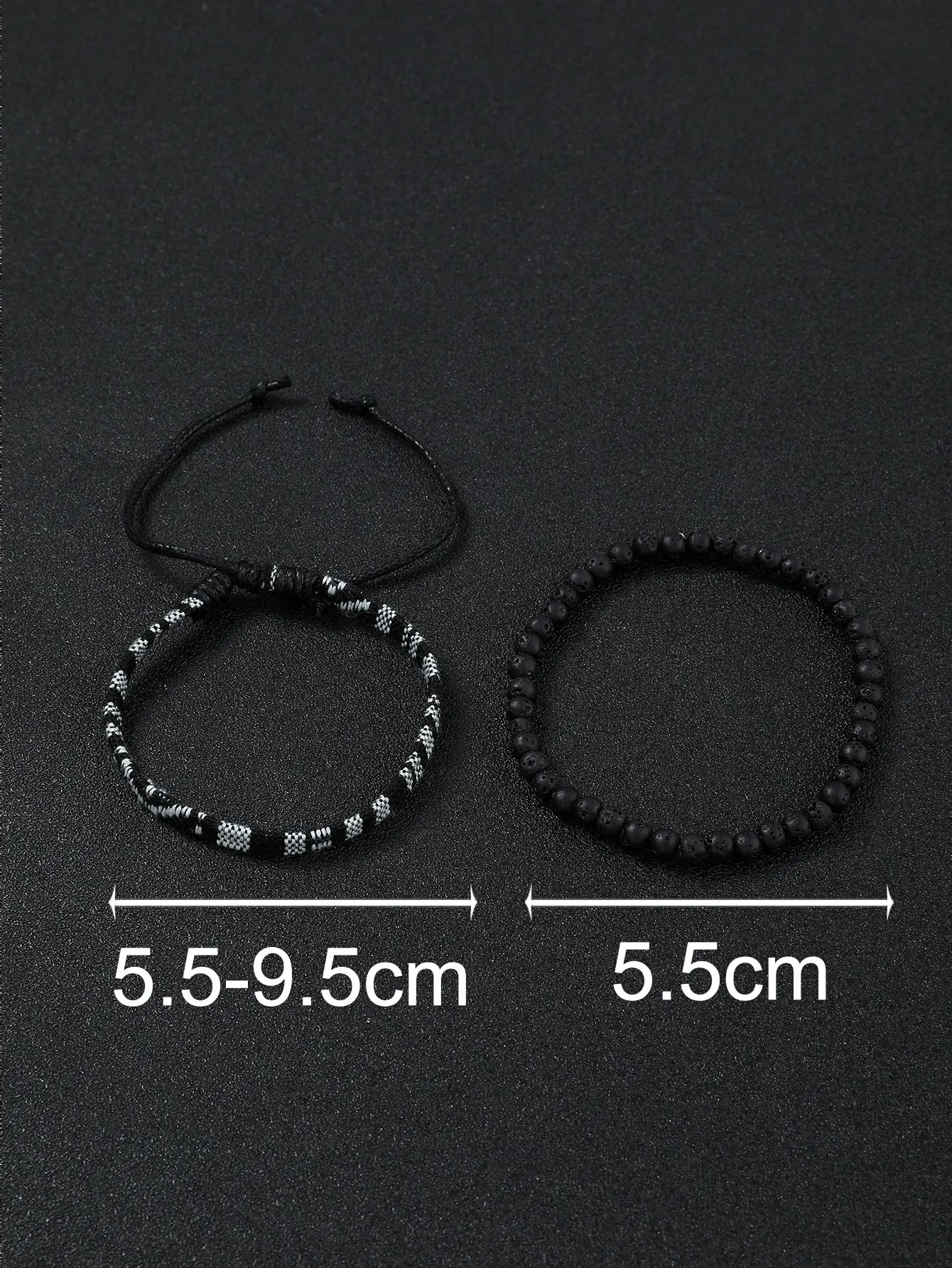 2pcs Creative Modern Beaded Bracelet Set for Men Creative Jewelry Stackable