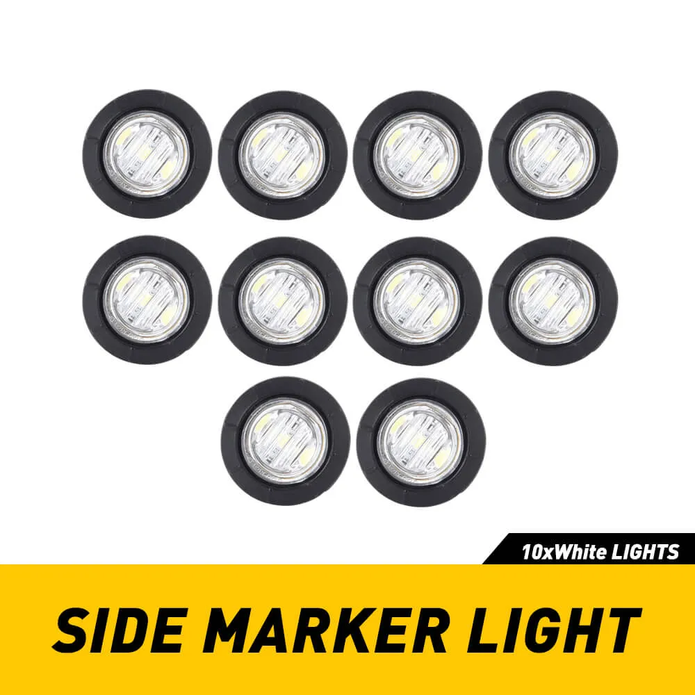 3/4 Inch LED Side Marker lights Round Bullet 3LEDs Mini Size Truck Tires Trailer