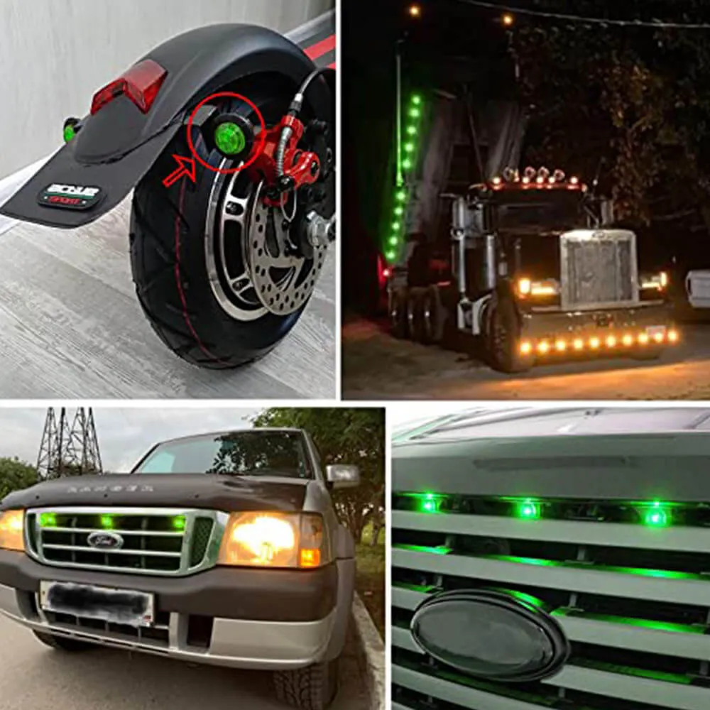 3/4 Inch LED Side Marker lights Round Bullet 3LEDs Mini Size Truck Tires Trailer