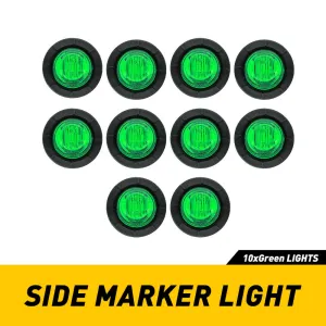 3/4 Inch LED Side Marker lights Round Bullet 3LEDs Mini Size Truck Tires Trailer