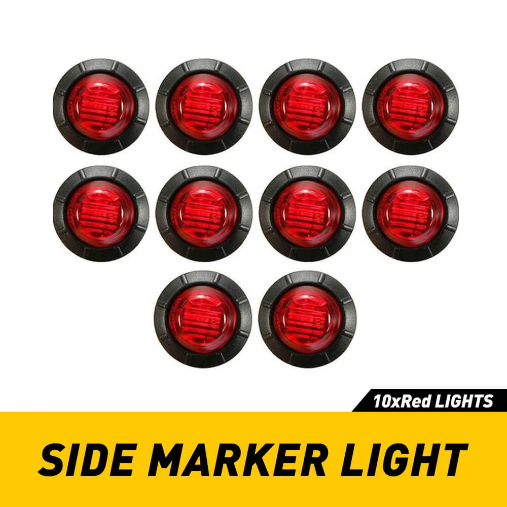 3/4 Inch LED Side Marker lights Round Bullet 3LEDs Mini Size Truck Tires Trailer