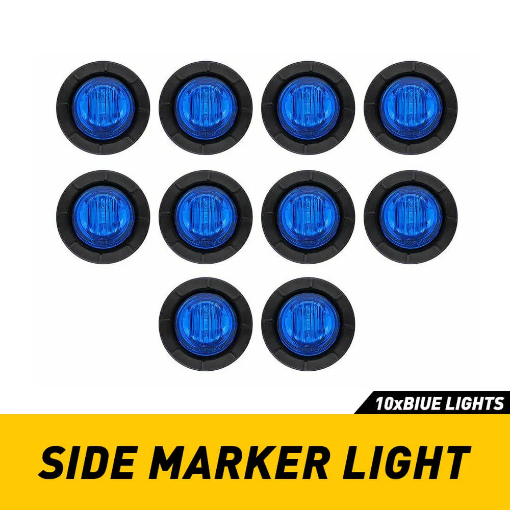 3/4 Inch LED Side Marker lights Round Bullet 3LEDs Mini Size Truck Tires Trailer