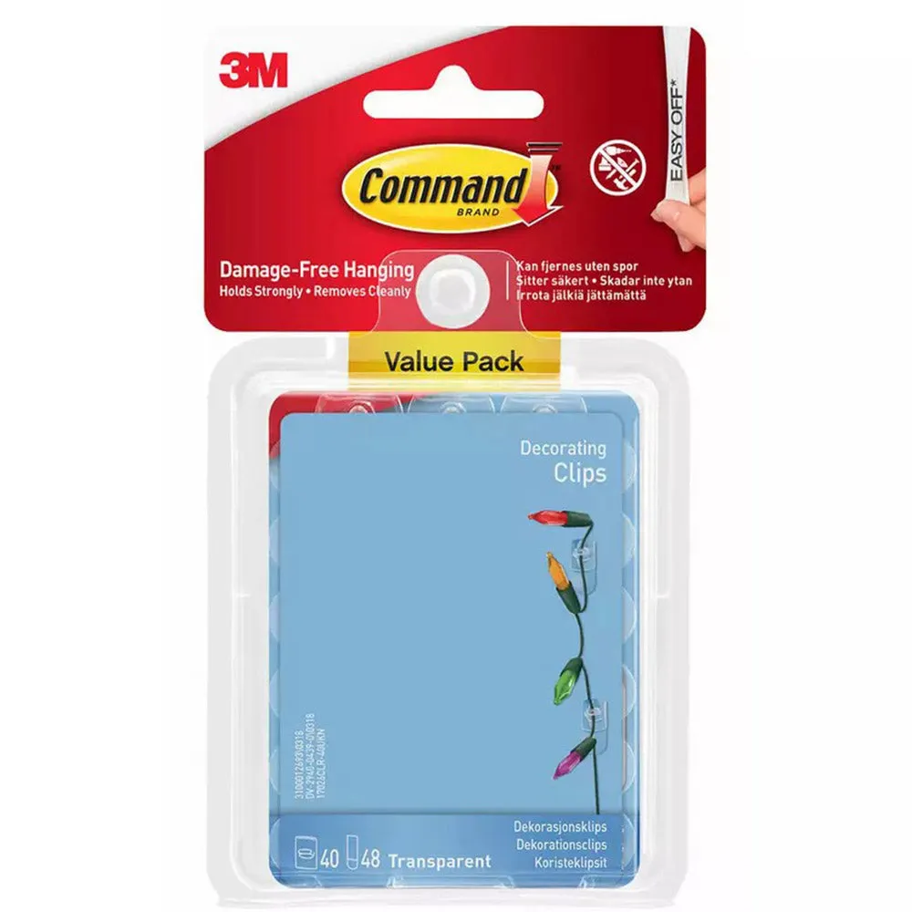 3M Command Clear Decorating Clips Value Pack - Clear | 3M17026CLRVALUE