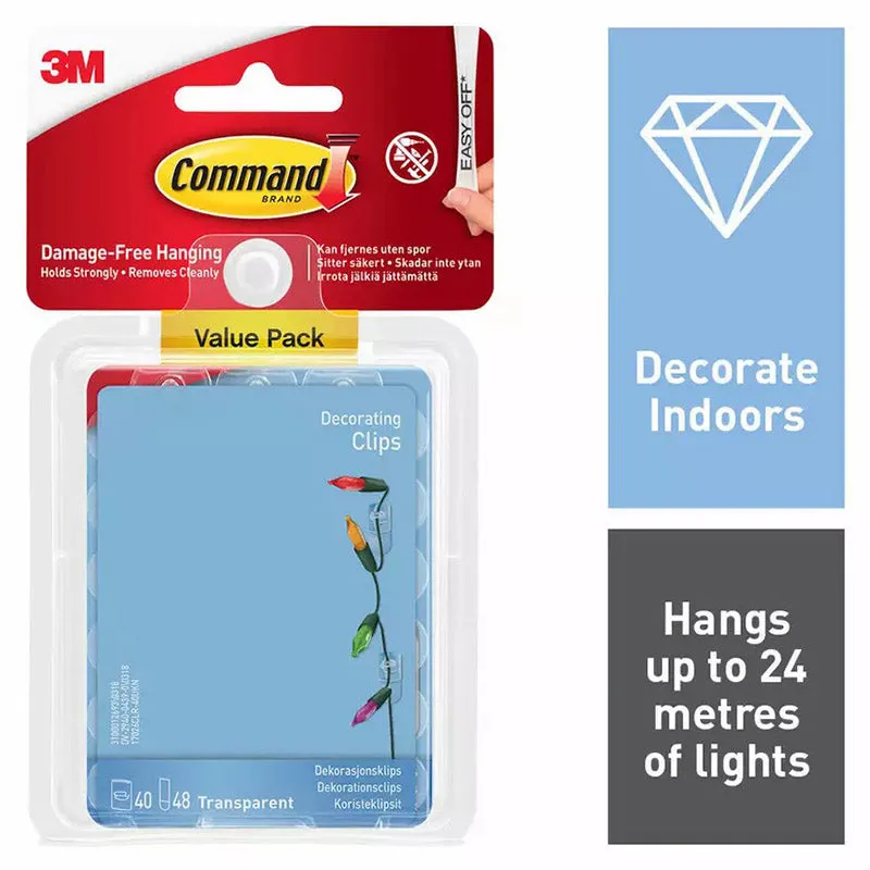 3M Command Clear Decorating Clips Value Pack - Clear | 3M17026CLRVALUE