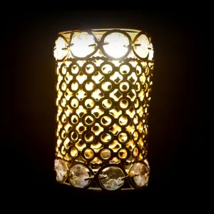 7232 Meadium Size Dimond Layer Golden Jhoomer For Home Decoration