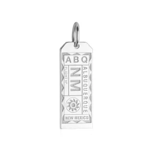 Albuquerque New Mexico USA ABQ Luggage Tag Charm Silver