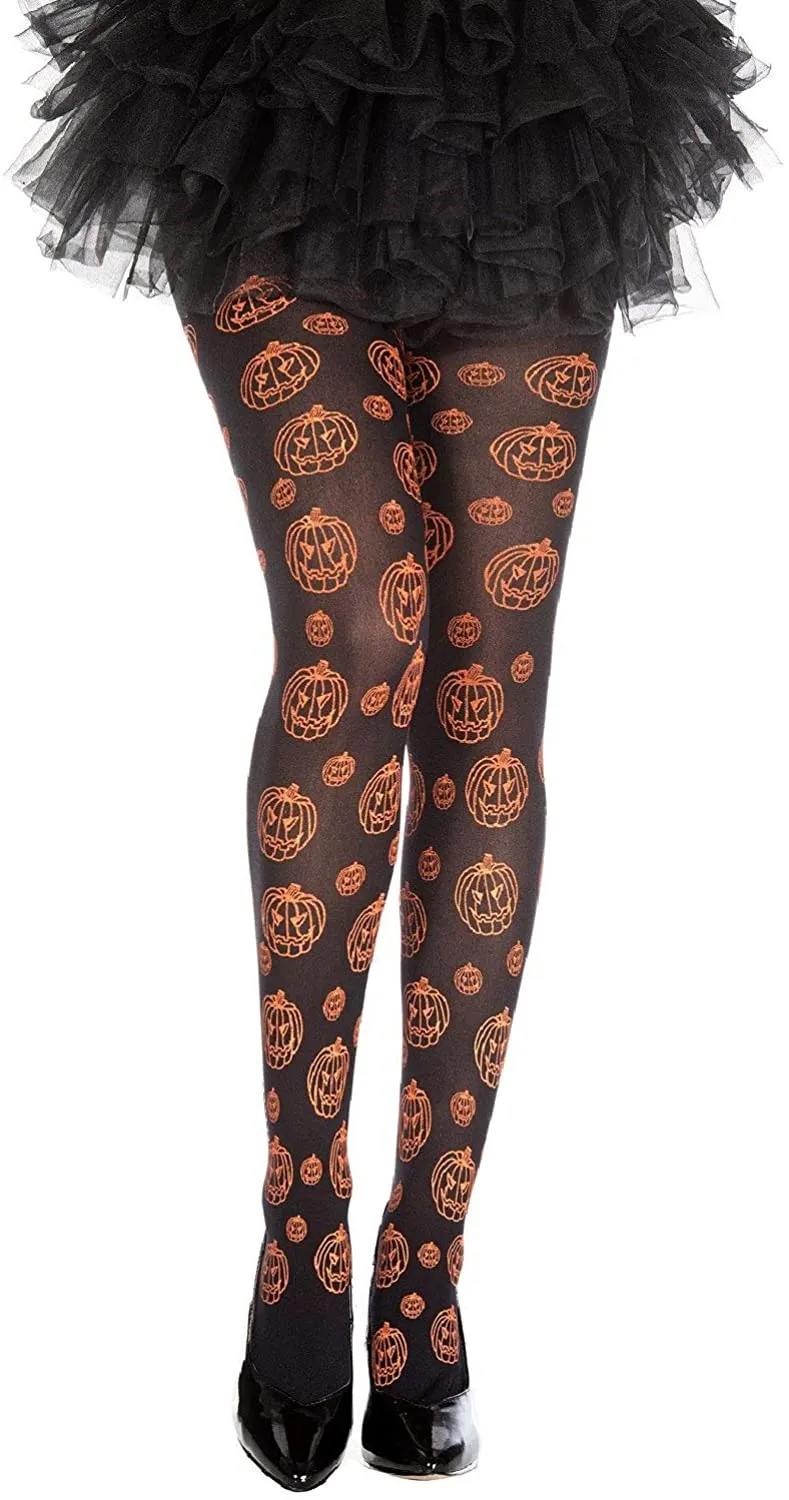 ALL OVER PUMPKIN PRINT TIGHTS