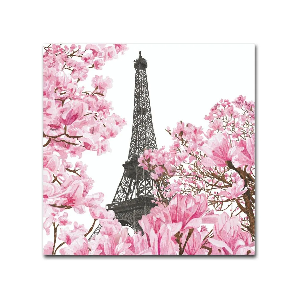 April in Paris Paper Beverage Napkins