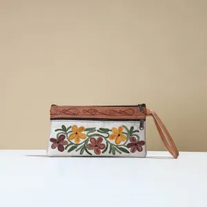 Authentic Kashmiri Crewel Embroidery Leather Clutch 17