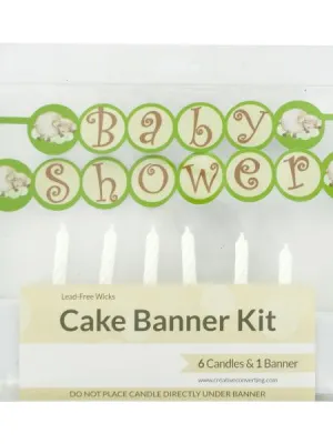 Baby Shower Cake Banner &amp; Candles Kit (Available in a pack of 24)