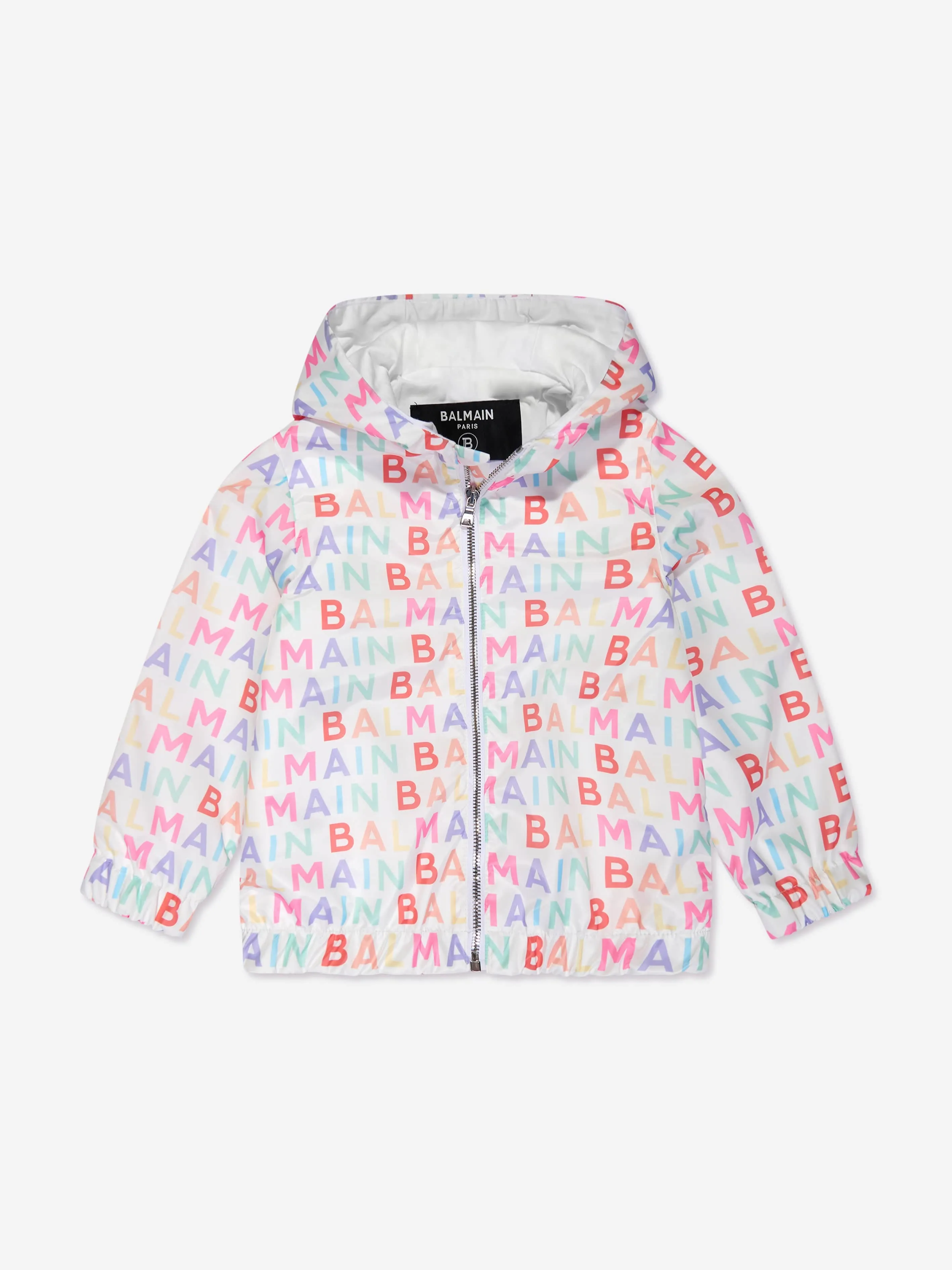 Balmain Kids Logo Print Jacket in Multicolour