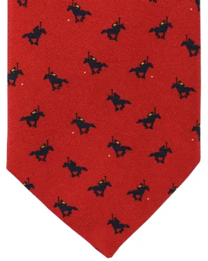 Battistoni Silk Tie Dark Red Polo - Novelty