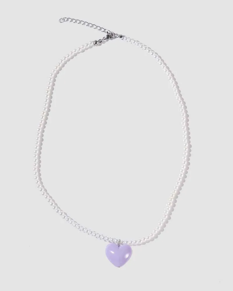 BerryBetty - Ballooned Heart Pearl Necklace