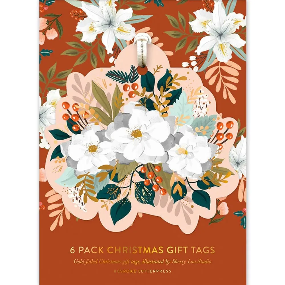 Bespoke Letterpress Christmas Tags- Christmas Flower