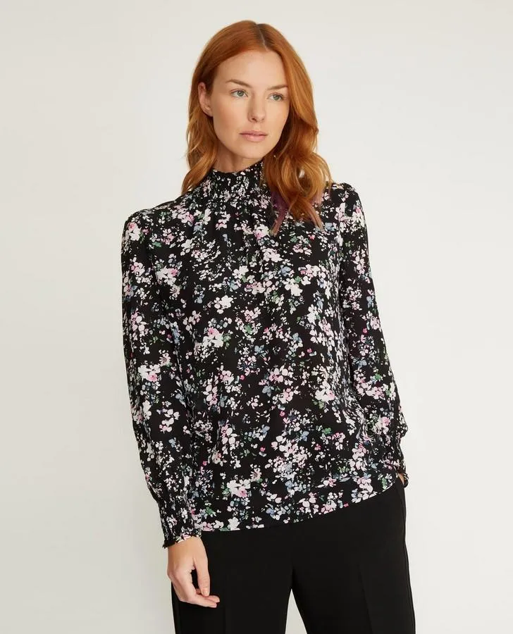 Blossoms High Neck Blouse