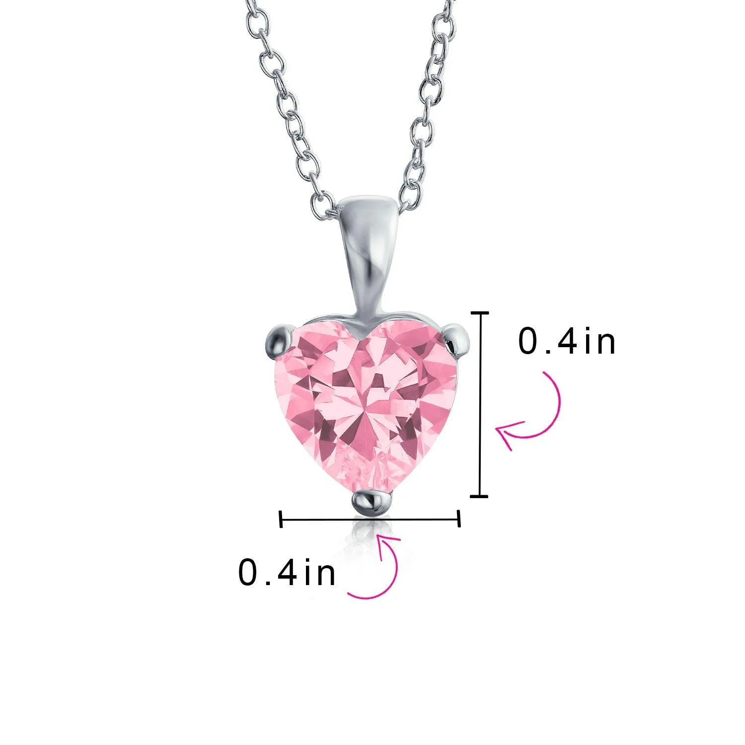 Bridal Classic 5CT Heart Shape Solitaire AAA CZ Pendant Necklace Sterling Silver