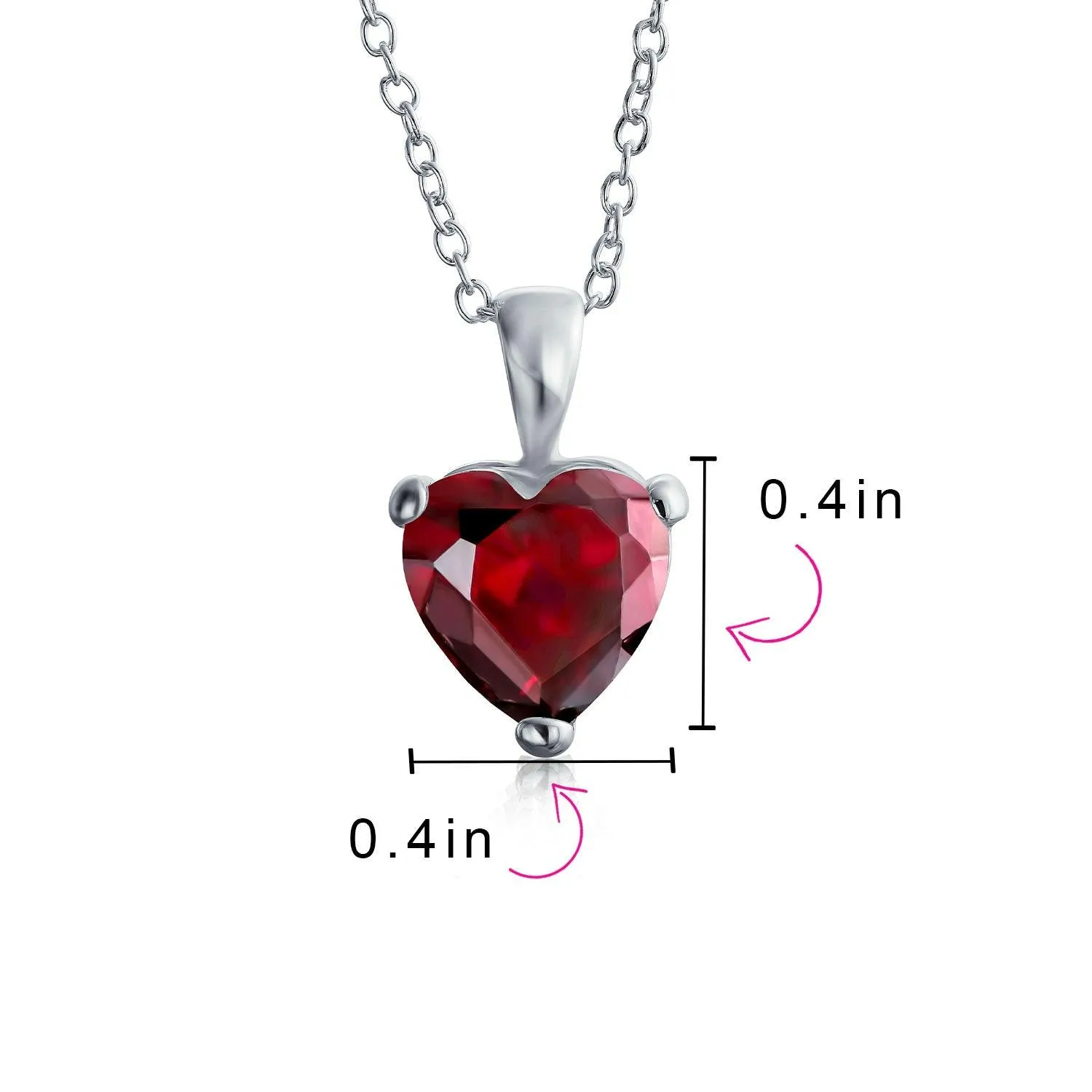 Bridal Classic 5CT Heart Shape Solitaire AAA CZ Pendant Necklace Sterling Silver