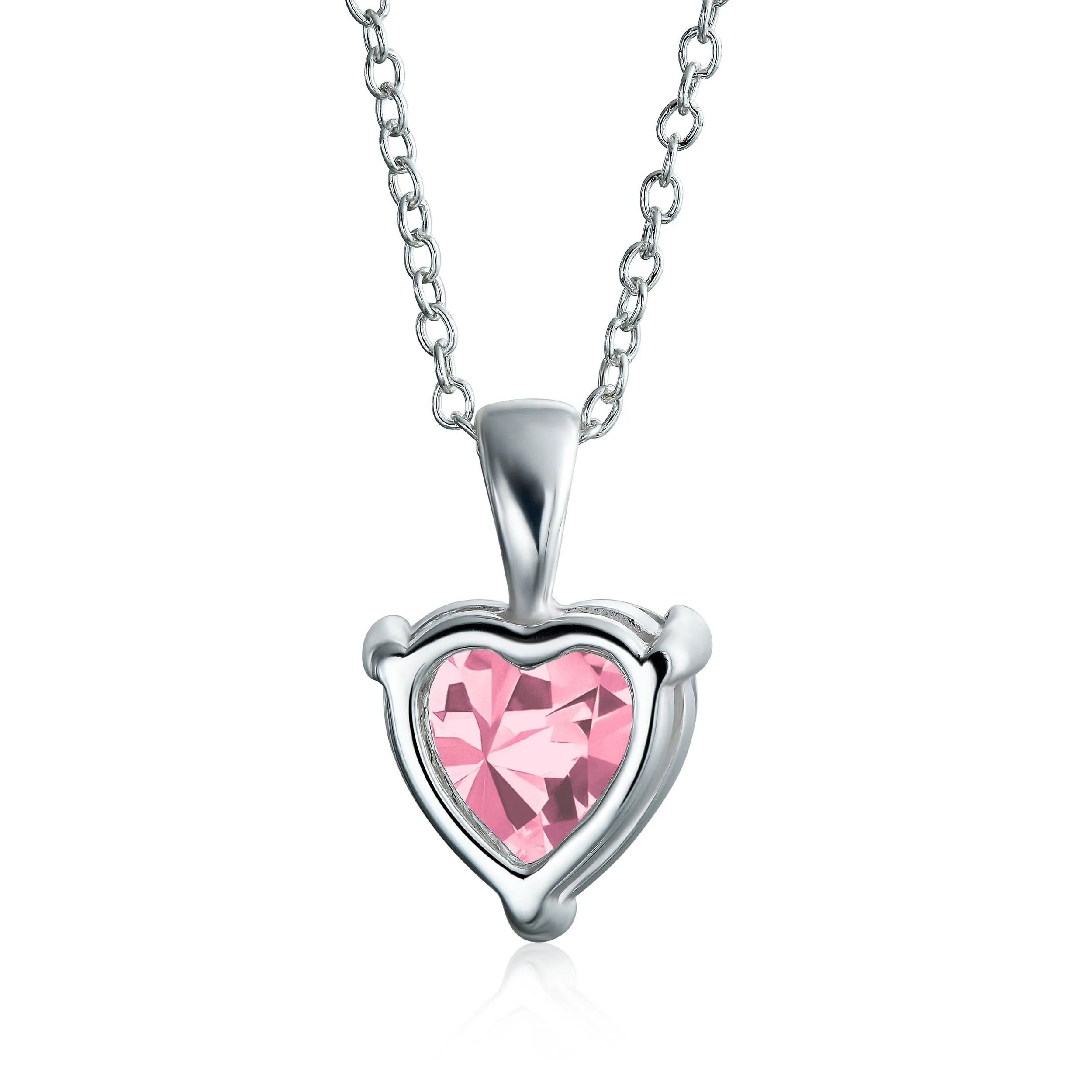 Bridal Classic 5CT Heart Shape Solitaire AAA CZ Pendant Necklace Sterling Silver