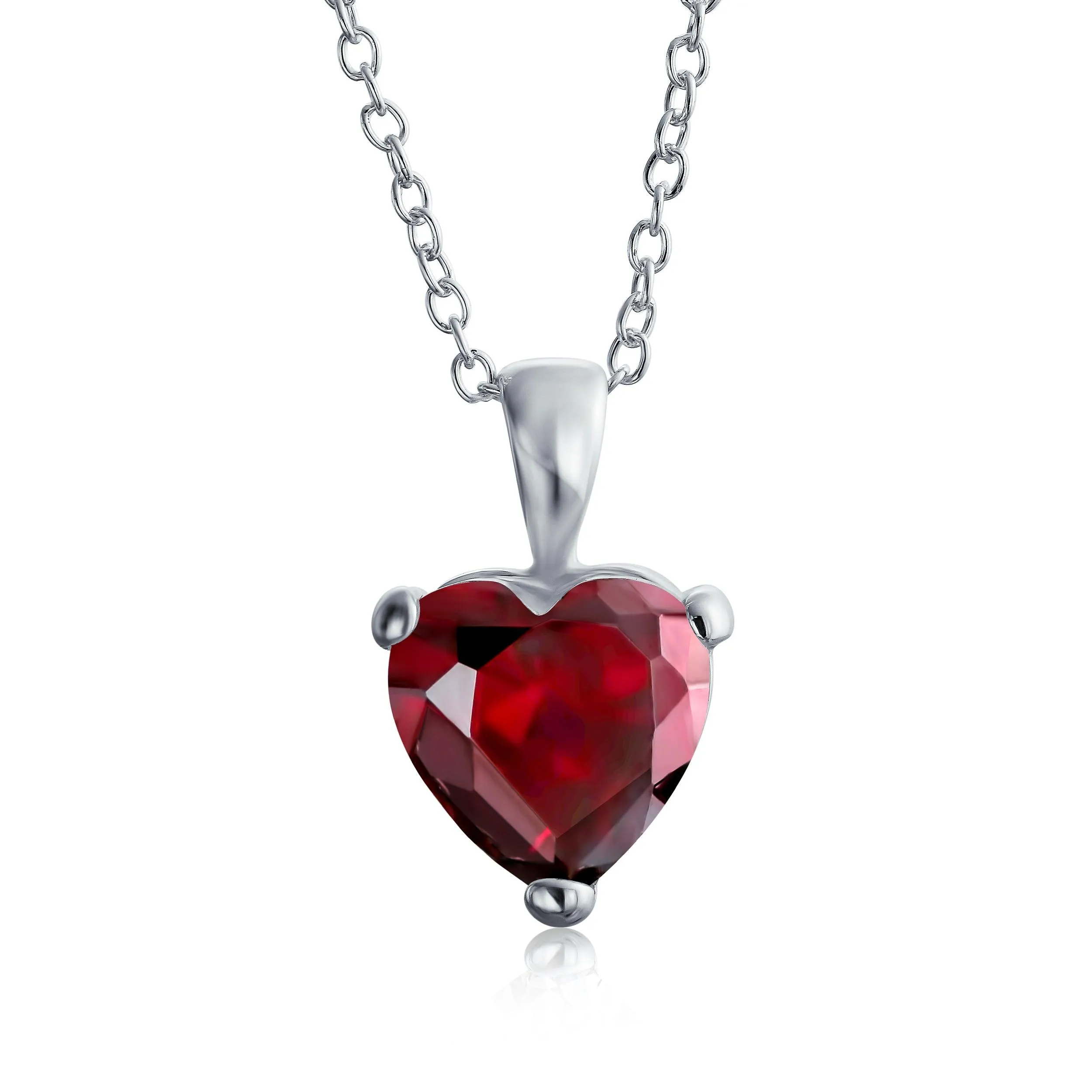 Bridal Classic 5CT Heart Shape Solitaire AAA CZ Pendant Necklace Sterling Silver