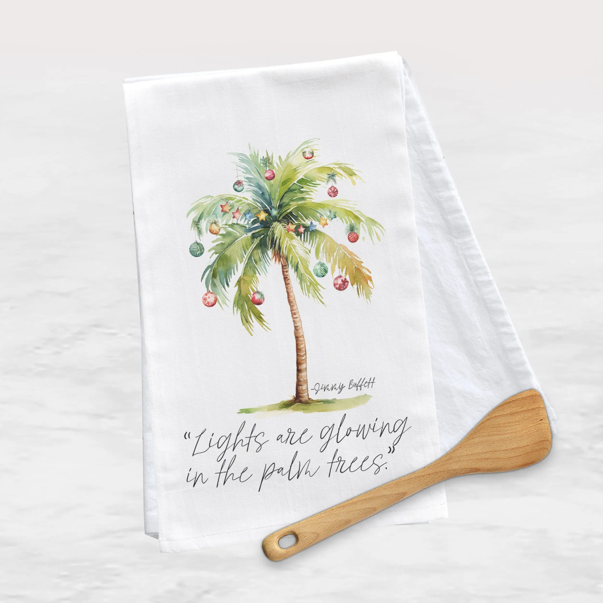 christmas light palm tree jimmy buffett quote beach christmas tea towel decorative towel for christmas beach towns