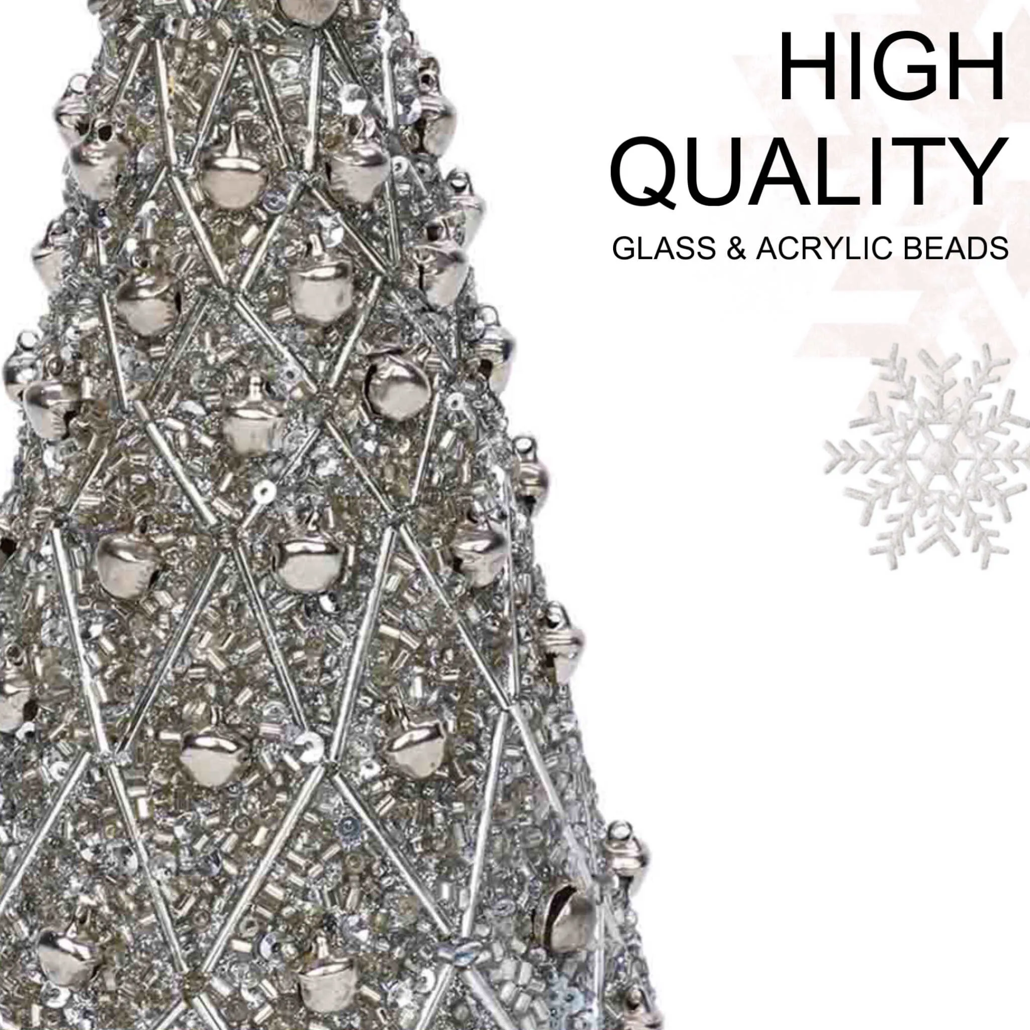 Ciao Bella Beaded Cone Christmas Tree in Silver