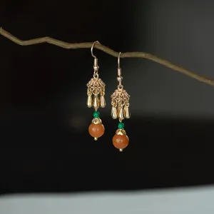 Dangle Earrings: Amber