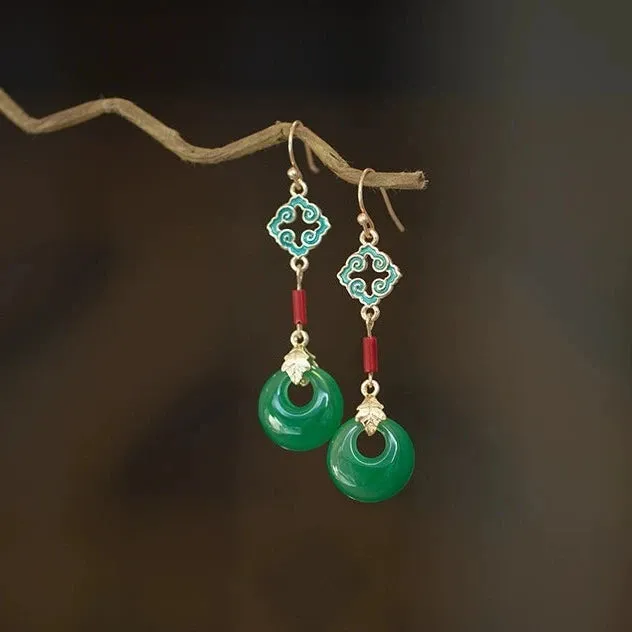 Dangle Earrings: Jade Clouds