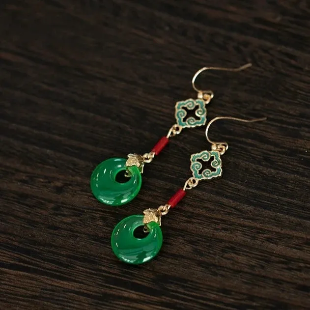 Dangle Earrings: Jade Clouds