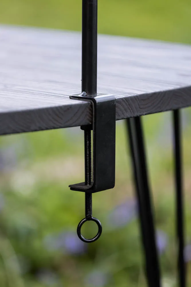 Extendable Black Table Clamp With Solar Festoon Lights