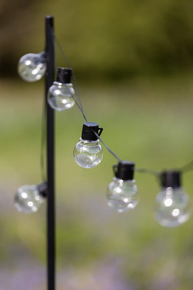 Extendable Black Table Clamp With Solar Festoon Lights