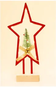 Festive Star On Plinth With Lights 13cm