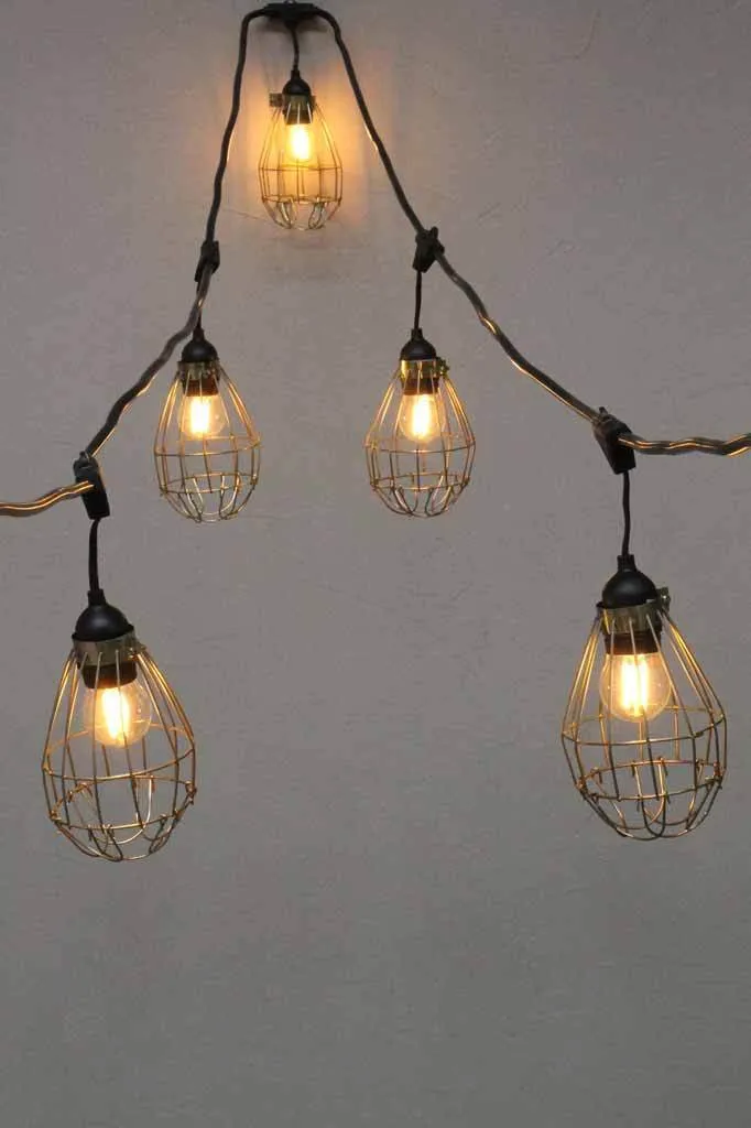 Festoon Lights - Outdoor String Lights with Cages