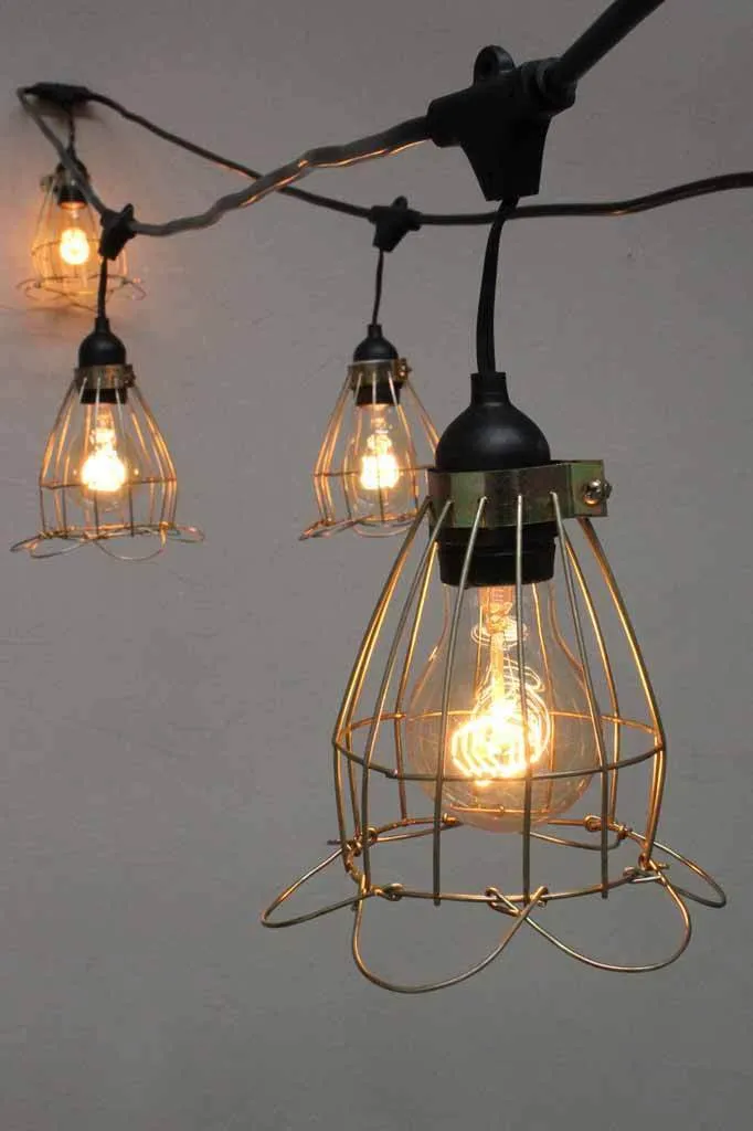 Festoon Lights - Outdoor String Lights with Cages