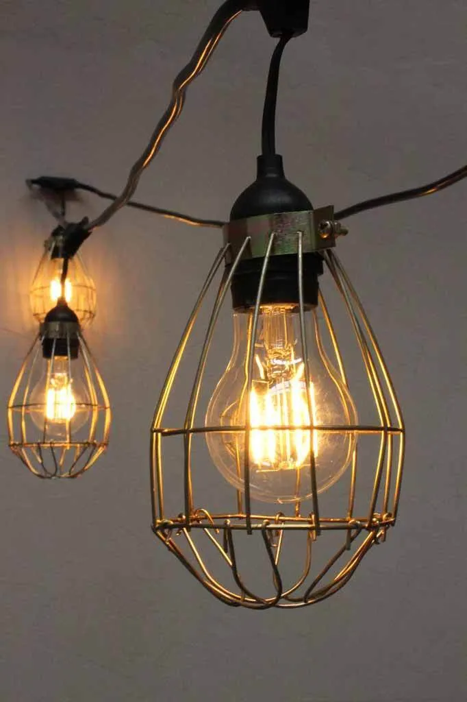 Festoon Lights - Outdoor String Lights with Cages