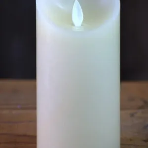 Flameless Cream Pillar Candle ~ Moving Flame