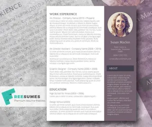 Free Creative Modern Photo CV Resume Template in Minimal Style in Microsoft Word (DOC) Format