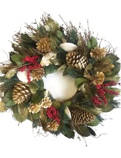 Golden Shores Preserved Holiday Wreath