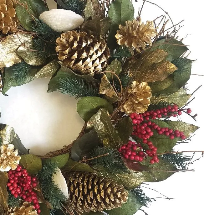 Golden Shores Preserved Holiday Wreath