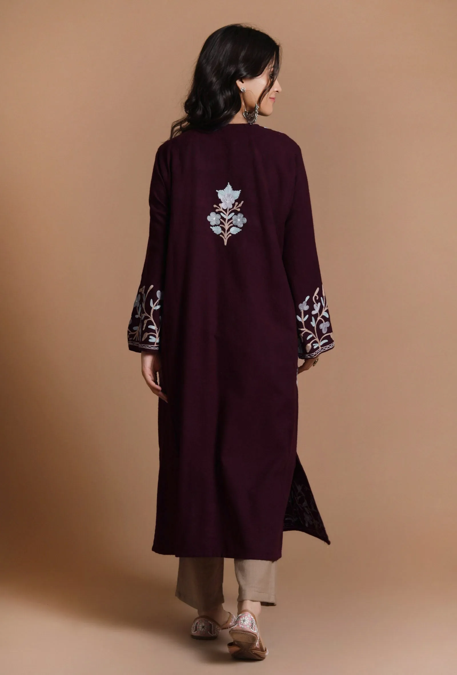 Gondola Aari Embroidered Kashmiri Phiran-Free Size