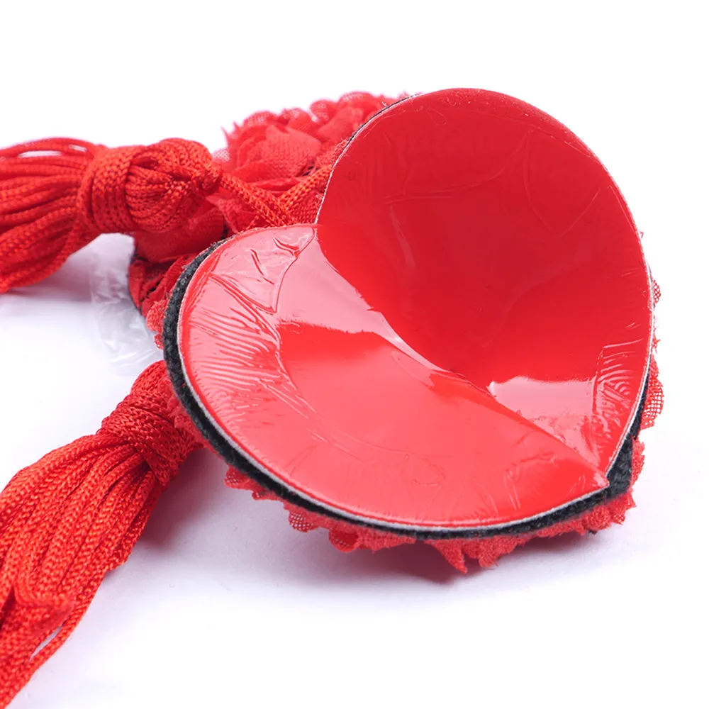 Heart Shaped Nipple Covers with Tassels