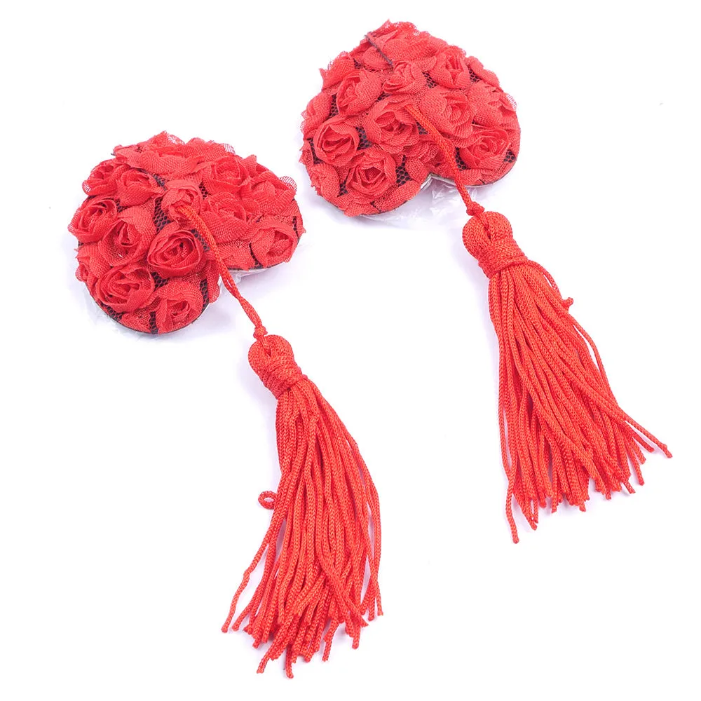 Heart Shaped Nipple Covers with Tassels