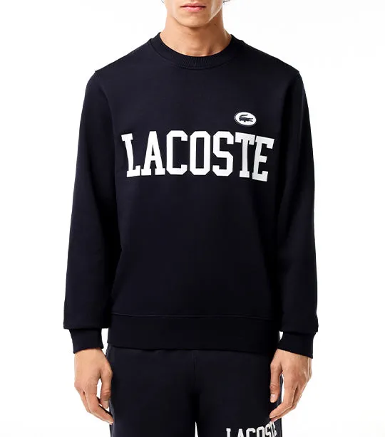 Lacoste Flocked Fleece Jogger Sweatshirt Abysm