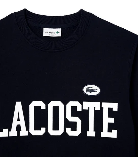 Lacoste Flocked Fleece Jogger Sweatshirt Abysm